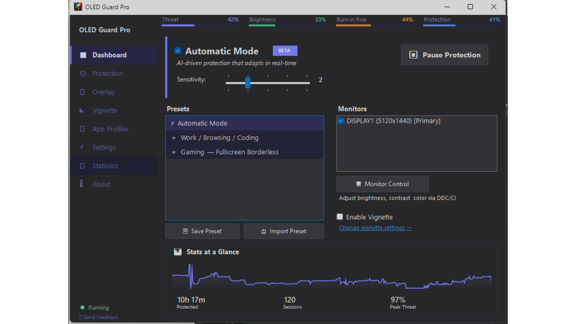 OLED Guard Pro Dashboard